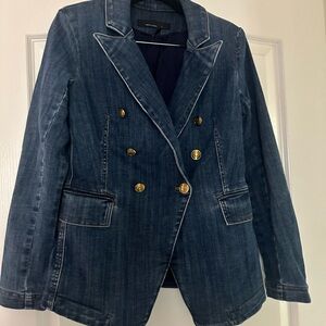WHBM  Denim Double-Breasted Blazer
